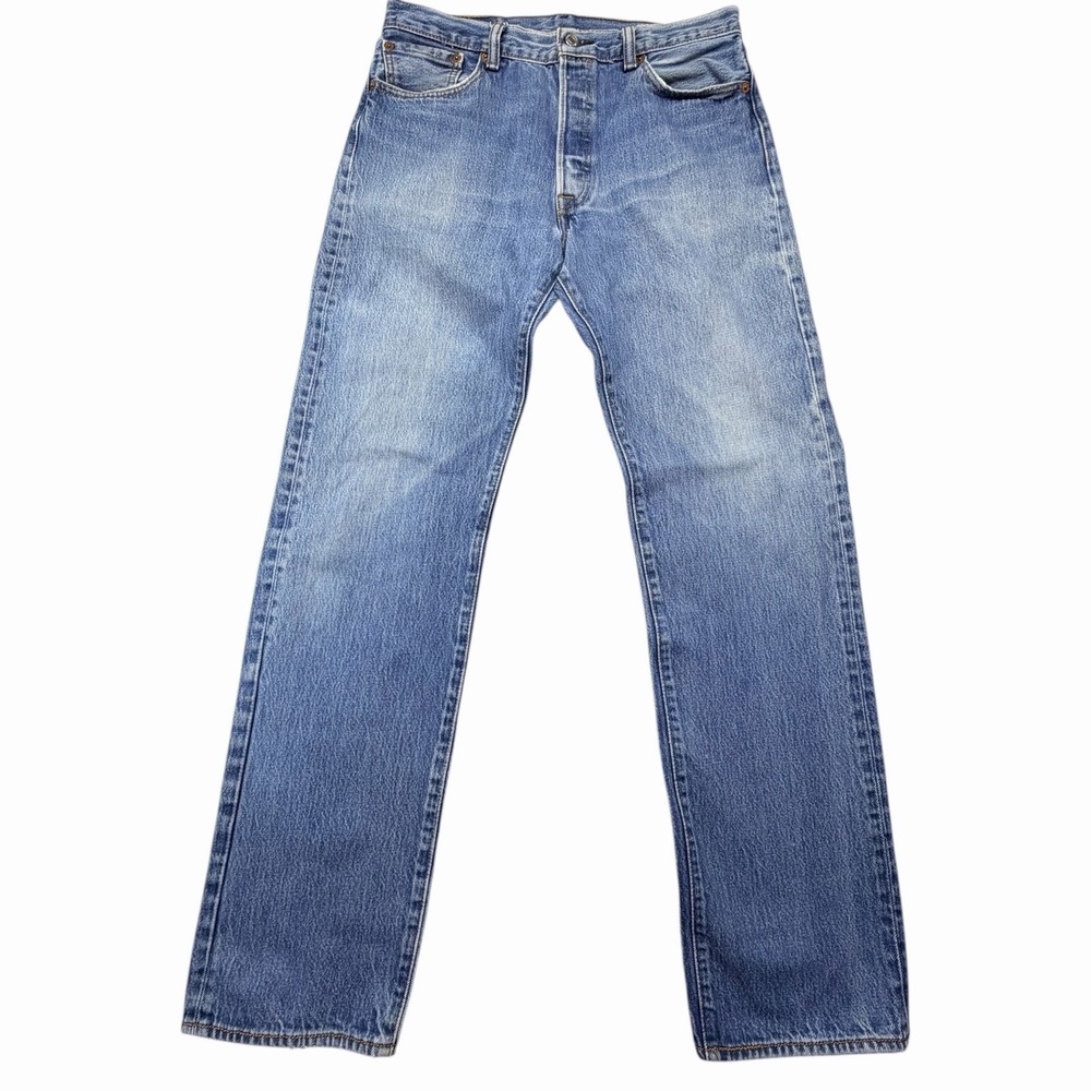 Levi's 501 Jeans W25 Hemmed 32 Light Wash Button Fly Straight Leg Denim